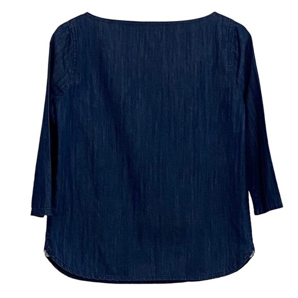 J CREW - SIZE 00 - DARK 100% COTTON TOP - BOATNECK - PULLOVER - STYLE #85555 B2 - Picture 3 of 9